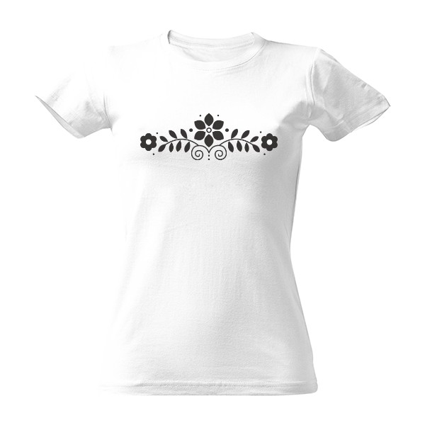 Tričko s potiskem folklór květina