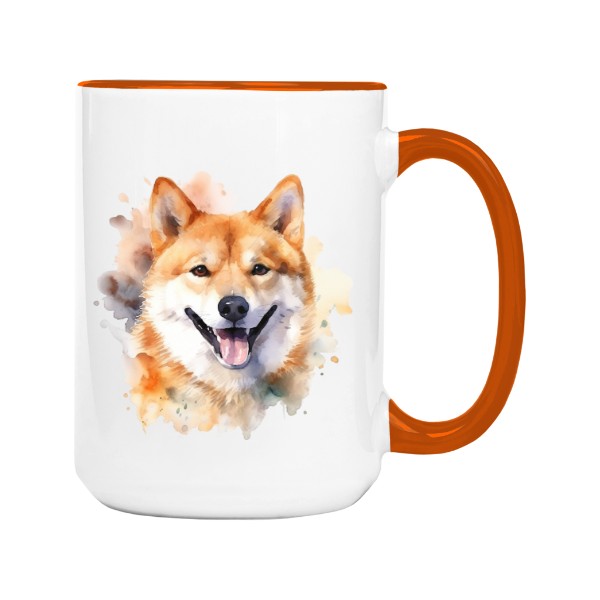 Hrnek velký barevný s potiskem Shiba-Inu 2